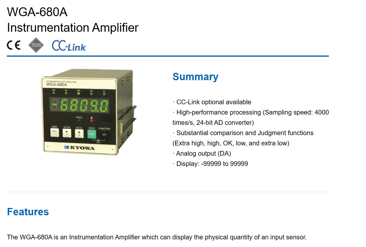 Ichiban Precision Sdn Bhd - Kyowa - Kyowa Instrumentation Amplifier